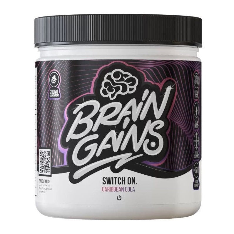 Brain Gains Switch On, Caribbean Cola - 225g