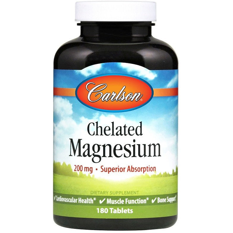 Carlson Labs Chelated Magnesium, 200mg - 180 tablets