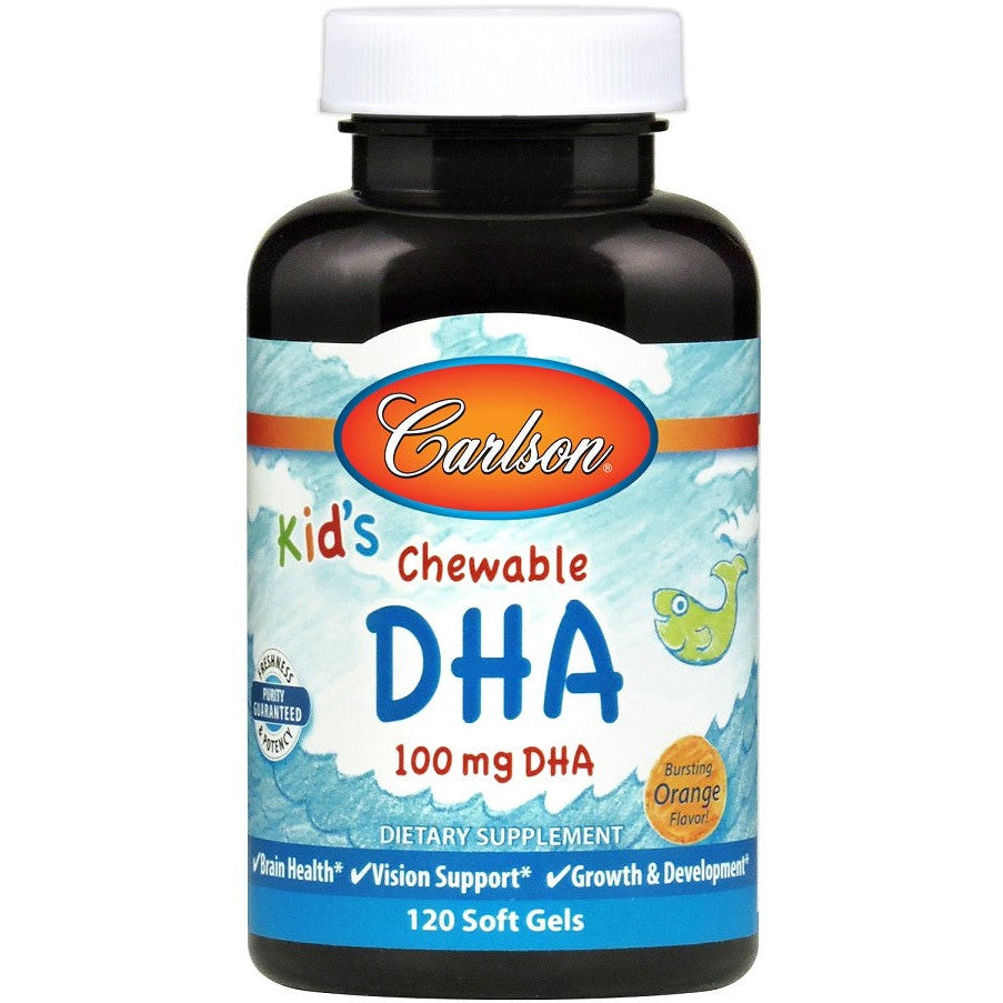 Carlson Labs Kid's Chewable DHA, 100mg Orange - 120 softgels