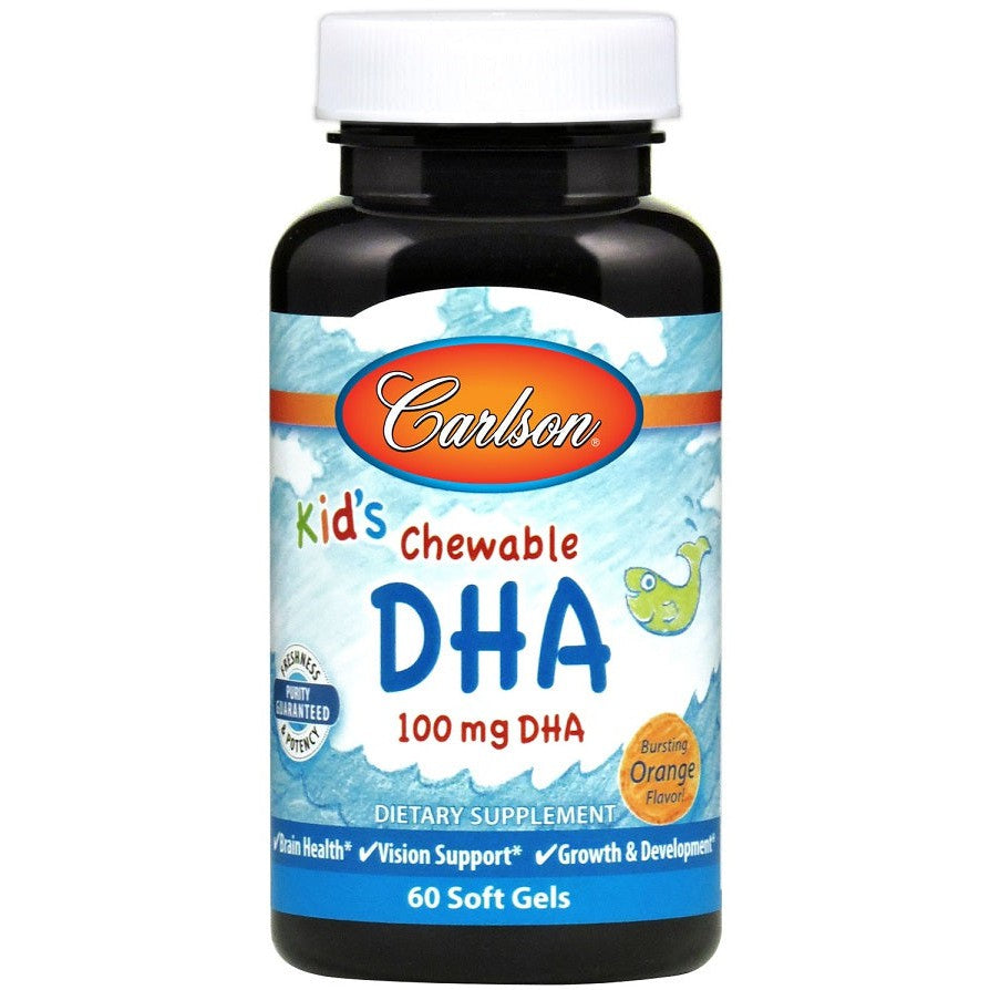 Carlson Labs Kid's Chewable DHA, 100mg Orange - 60 softgels