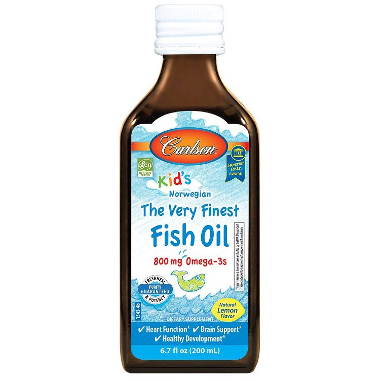 Carlson Labs Kid's The Very Finest Fish Oil, 800mg Lemon - 200 ml.