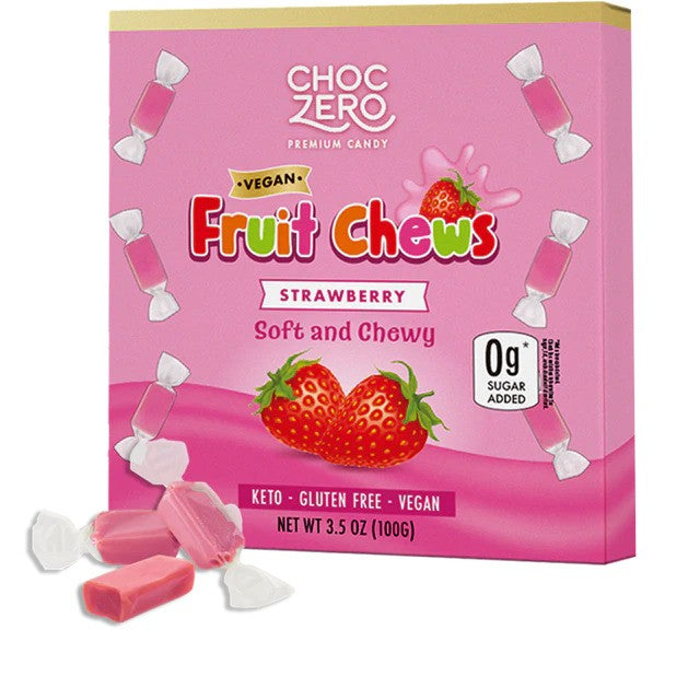 ChocZero Vegan Fruit Chews, Strawberry - 100g