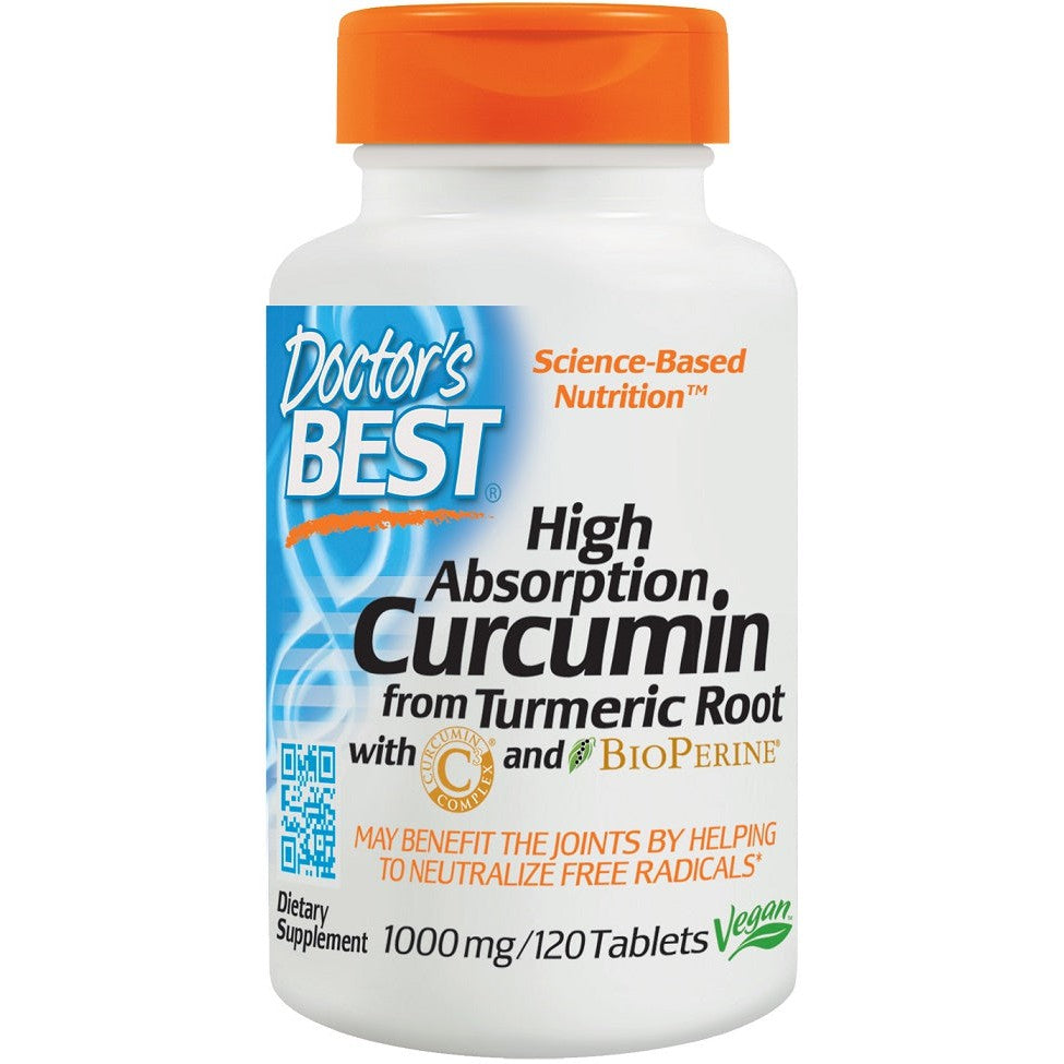 Doctor's Best High Absorption Curcumin From Turmeric Root with C3 Complex & BioPerine, 1000mg - 120 tablets