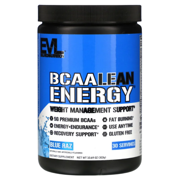 EVLution Nutrition BCAA Lean Energy, Blue Raz - 303g