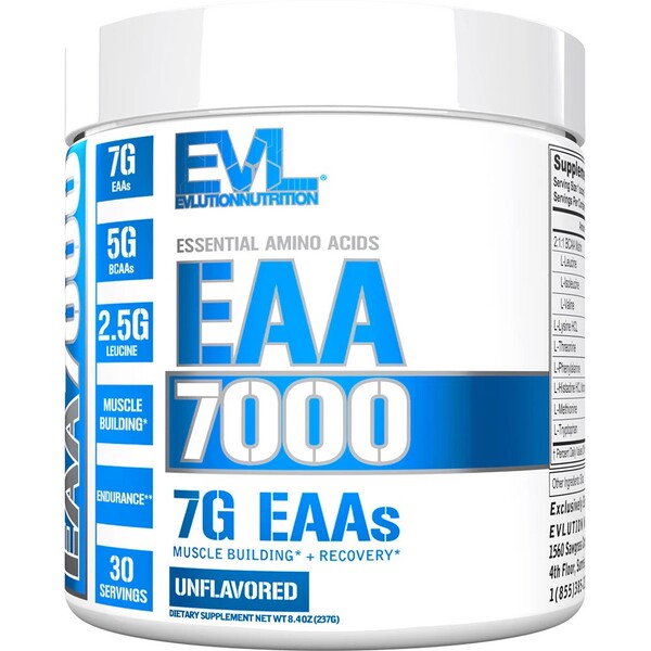 EVLution Nutrition EAA 7000, Unflavored - 237g