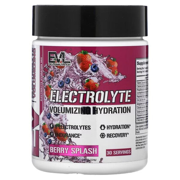 EVLution Nutrition Electrolyte, Berry Splash - 114g