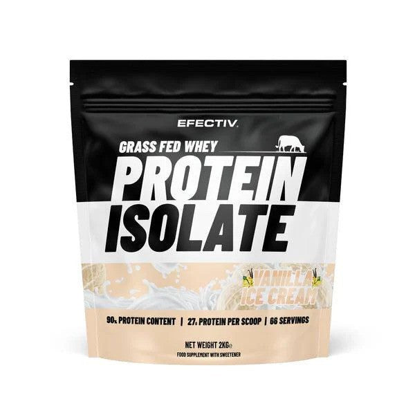 Efectiv Nutrition Grass Fed Whey Protein Isolate, Vanilla Ice Cream - 2000g