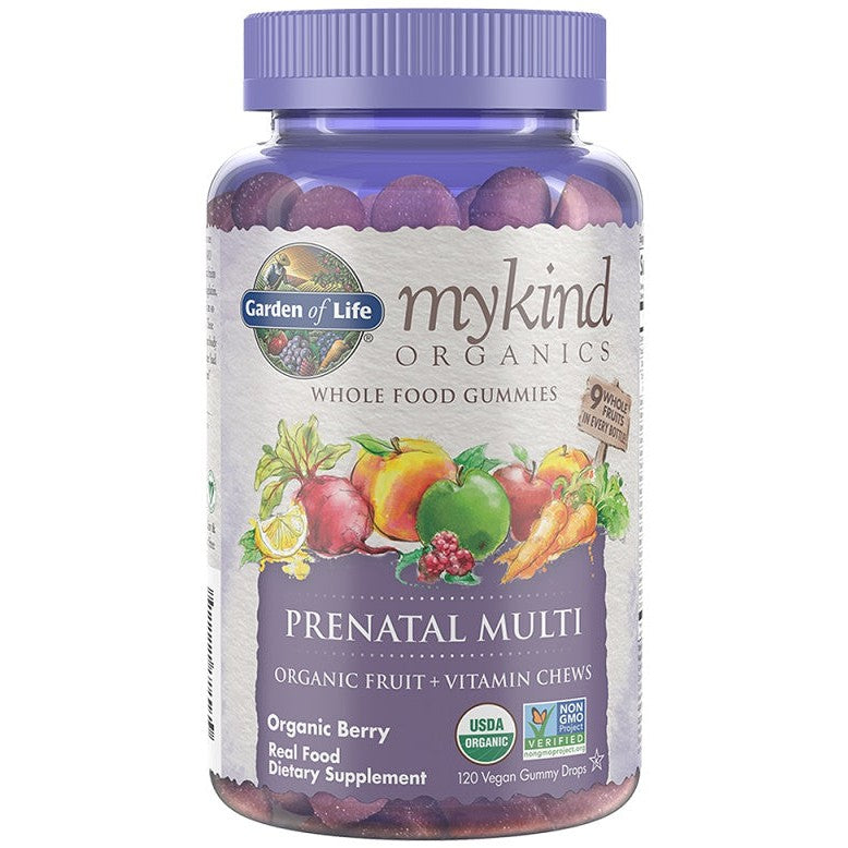 Garden of Life Mykind Prenatal Multi Gummies, Berry - 120 vegan gummy drops