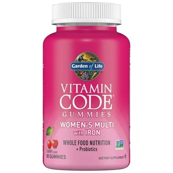Garden of Life Vitamin Code Women's Multi with Iron + Probiotics Gummies, Cherry - 90 gummies