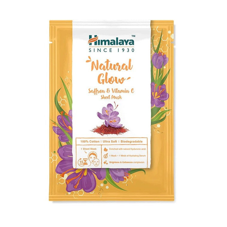 Himalaya Natural Glow Saffron & Vitamin C Sheet Mask - 30 ml.