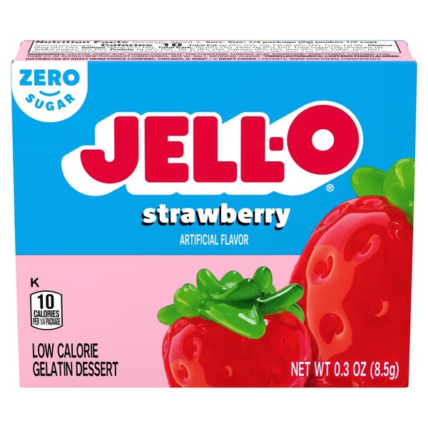 Jell-O Gelatin Dessert Sugar Free, Strawberry - 8.5g