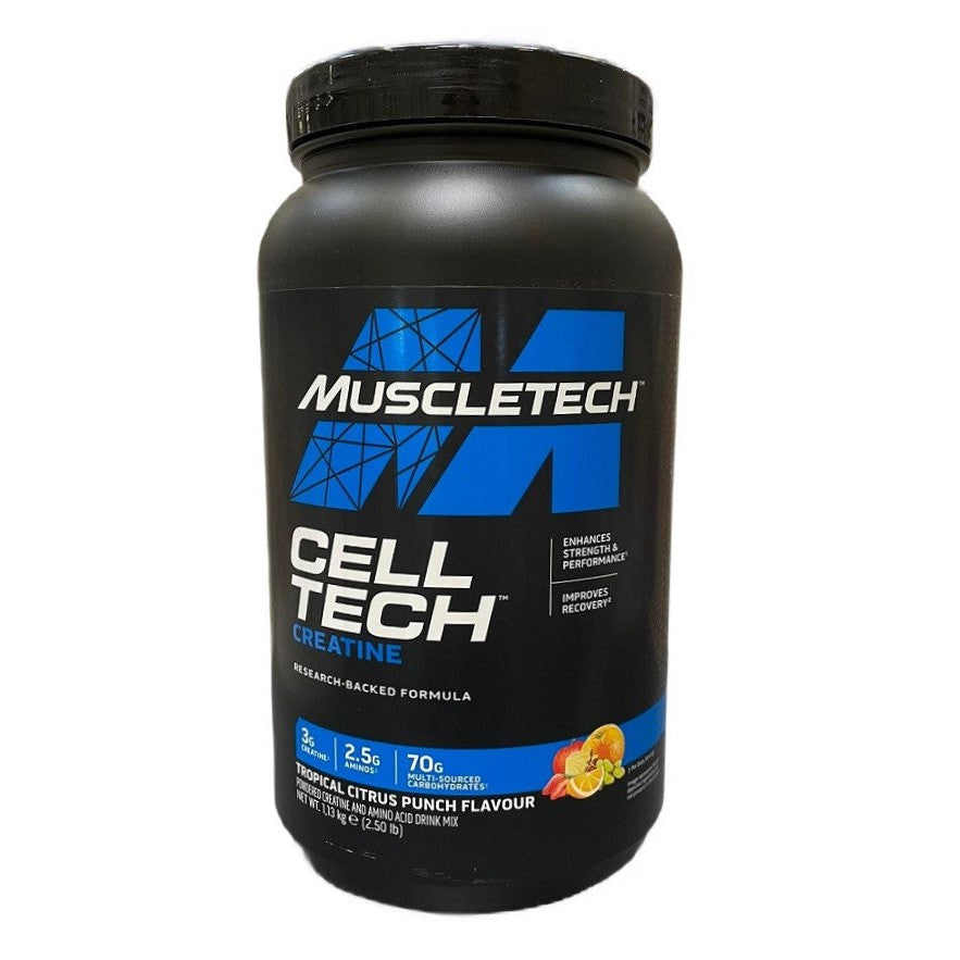 MuscleTech Cell-Tech Creatine, Tropical Citrus Punch (New Formula) - 1130g