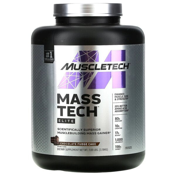 MuscleTech Mass-Tech Elite, Chocolate Fudge Cake - 3180g