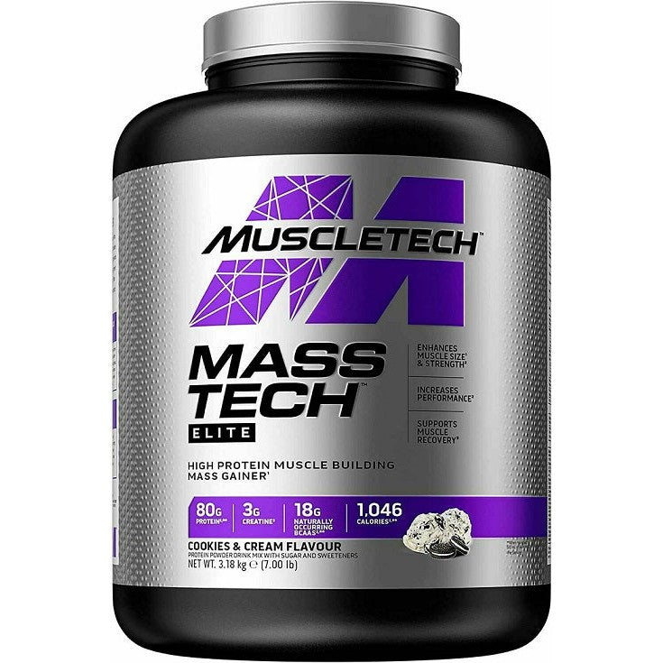MuscleTech Mass-Tech Elite, Cookies & Cream - 3180g