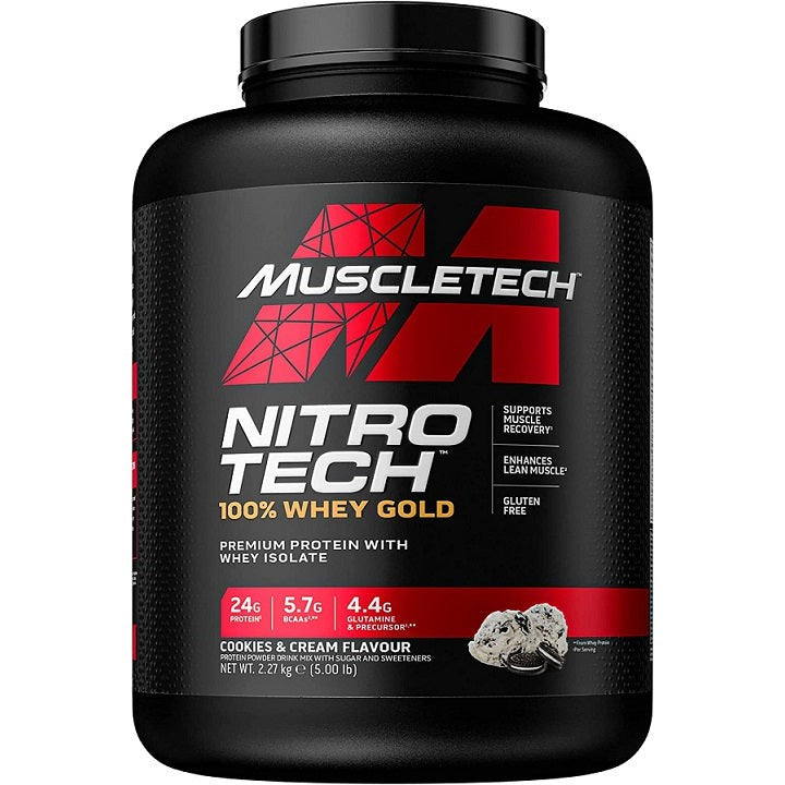 MuscleTech Nitro-Tech 100% Whey Gold, Cookies & Cream - 2270g