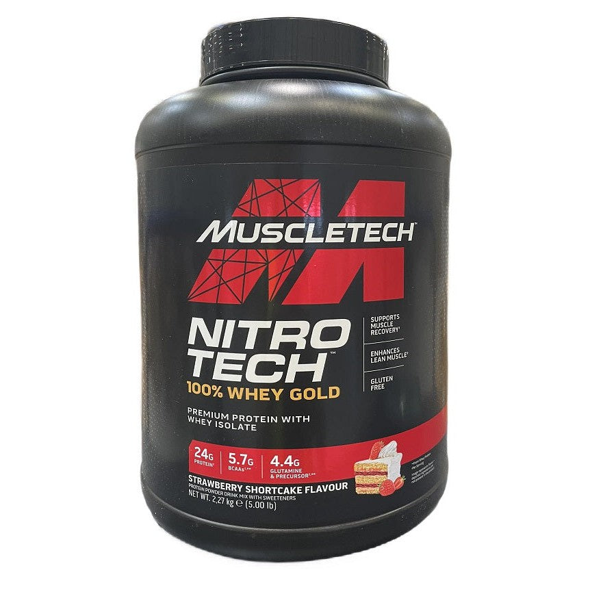 MuscleTech Nitro-Tech 100% Whey Gold, Strawberry Shortcake - 2270g