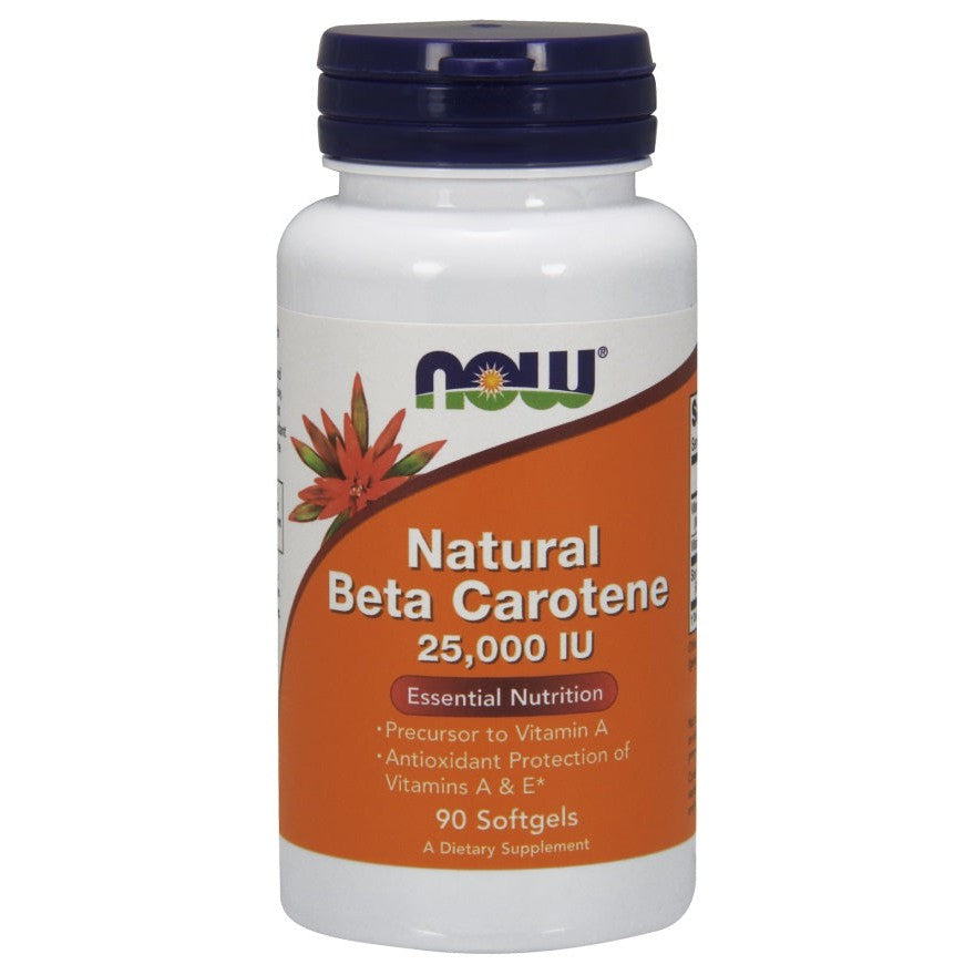NOW Foods Beta Carotene Natural, 25 000 IU - 90 softgels