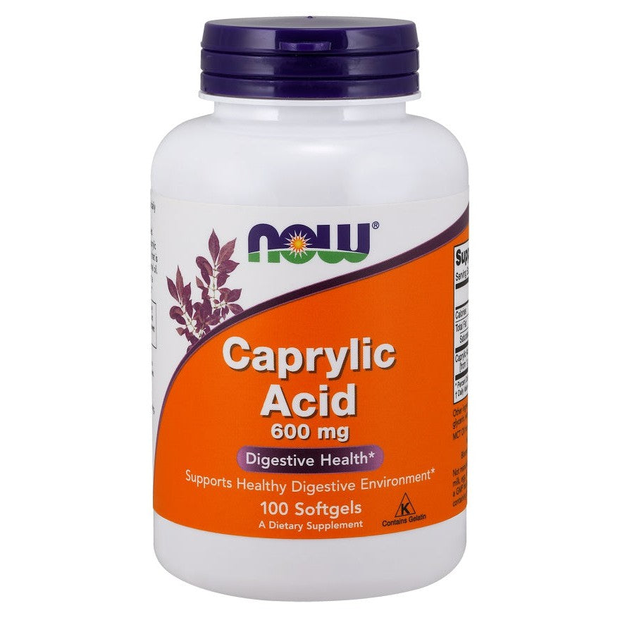 NOW Foods Caprylic Acid, 600mg - 100 softgels