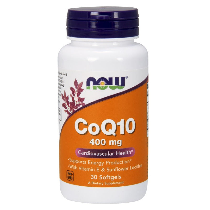 NOW Foods CoQ10 with Vitamin E & Sunflower Lecithin, 400mg - 30 softgels