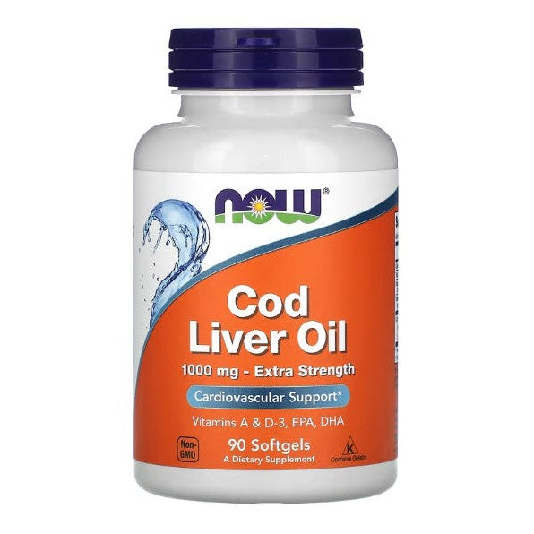 NOW Foods Cod Liver Oil, 1000mg Extra Strength - 90 softgels