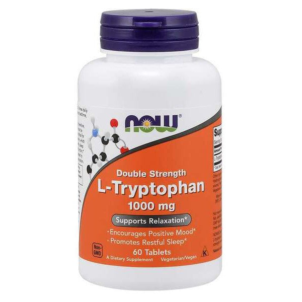 NOW Foods L-Tryptophan, 1000mg Double Strength - 60 tabs