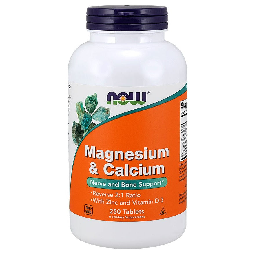 NOW Foods Magnesium & Calcium with Zinc and Vitamin D3 - 250 tablets