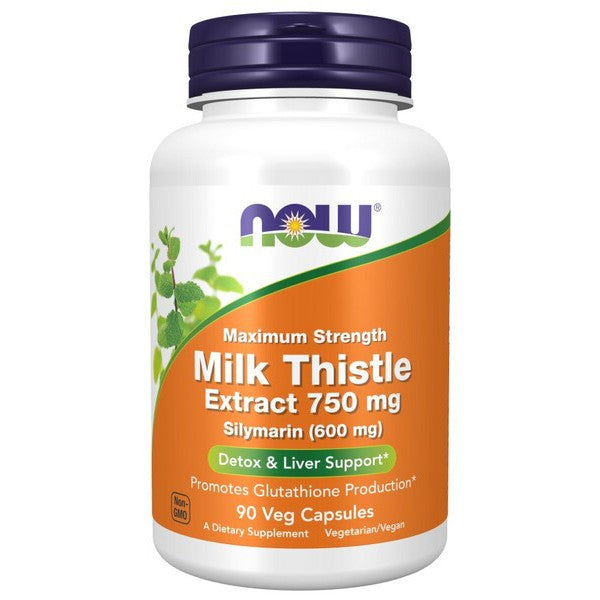 NOW Foods Milk Thistle Extract, 750mg Maximum Strength - 90 vcaps