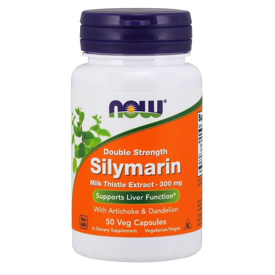 NOW Foods Milk Thistle Extract with Artichoke & Dandelion, 300mg Double Strength - 50 vcaps
