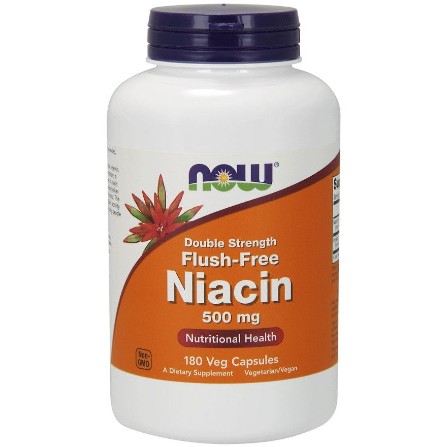 NOW Foods Niacin Flush-Free, 500mg (Double Strength) - 180 vcaps