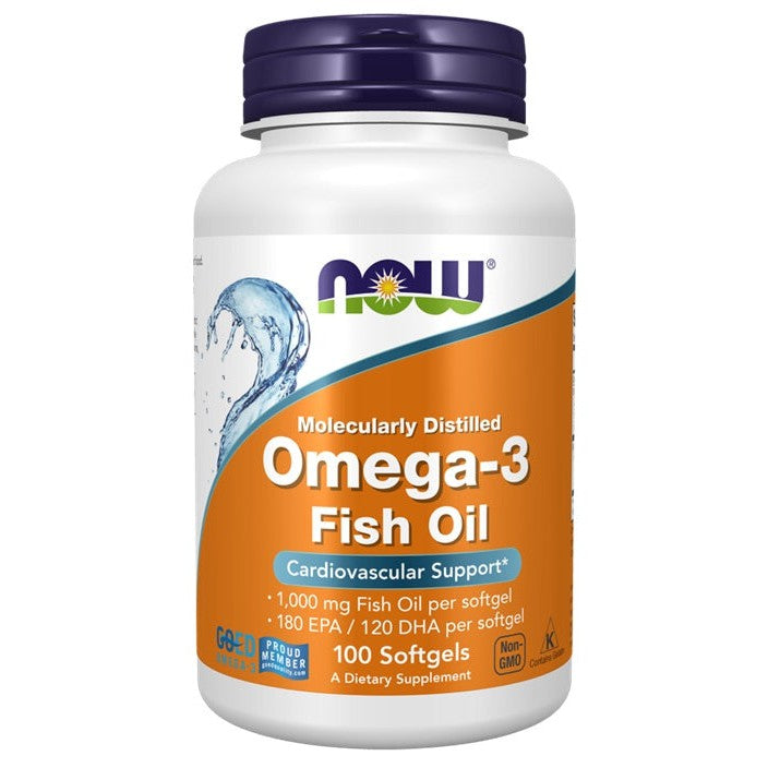 NOW Foods Omega-3 Fish Oil, Molecularly Distilled - 100 softgels