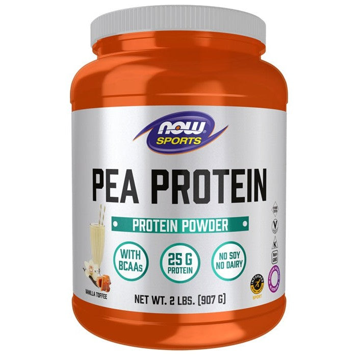 NOW Foods Pea Protein, Vanilla Toffee - 907g