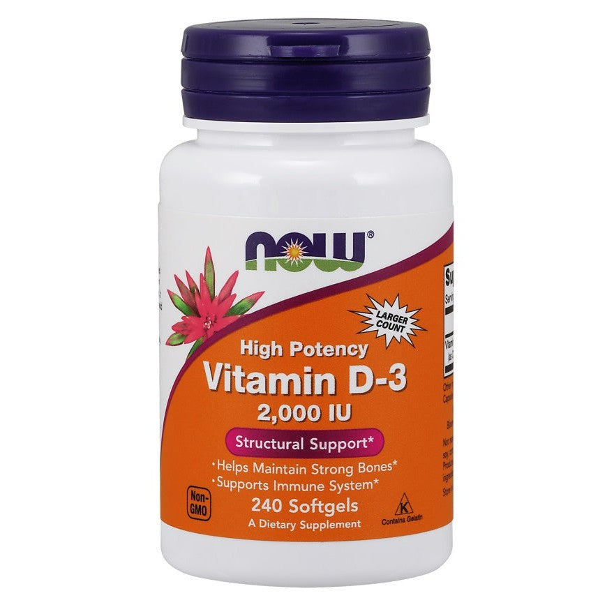 NOW Foods Vitamin D-3, 2000 IU - 240 softgels