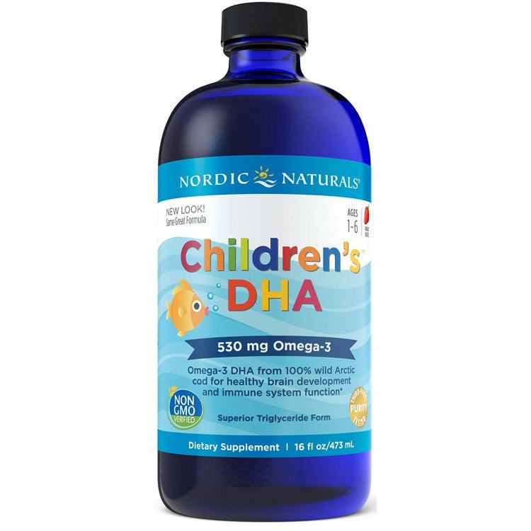 Nordic Naturals Children's DHA, 530mg Omega-3 Strawberry - 473 ml.
