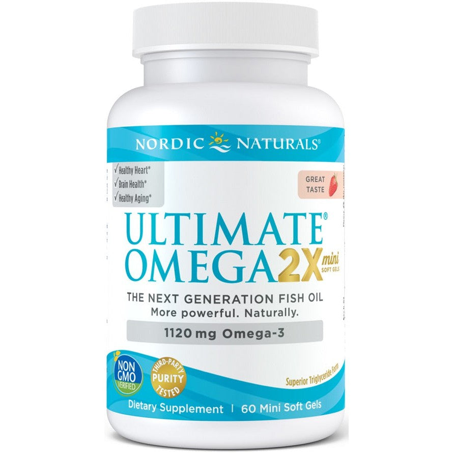 Nordic Naturals Ultimate Omega 2X Mini, 1120mg Strawberry - 60 mini softgels