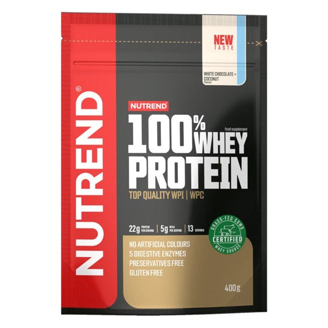 Nutrend 100% Whey Protein, White Chocolate + Coconut - 400g