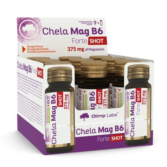 Olimp Nutrition Chela Mag B6 Forte Shot, Cherry (EAN 5901330090691) - 9 x 25 ml.