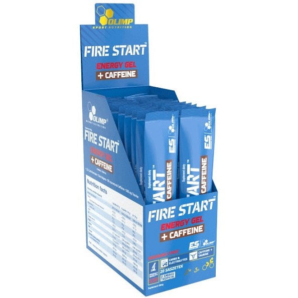Olimp Nutrition Fire Start Energy Gel + Caffeine, Blackcurrant - 20 sachets