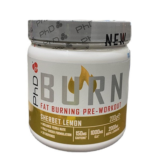 PhD Burn Pre-Workout, Sherbet Lemon - 200g