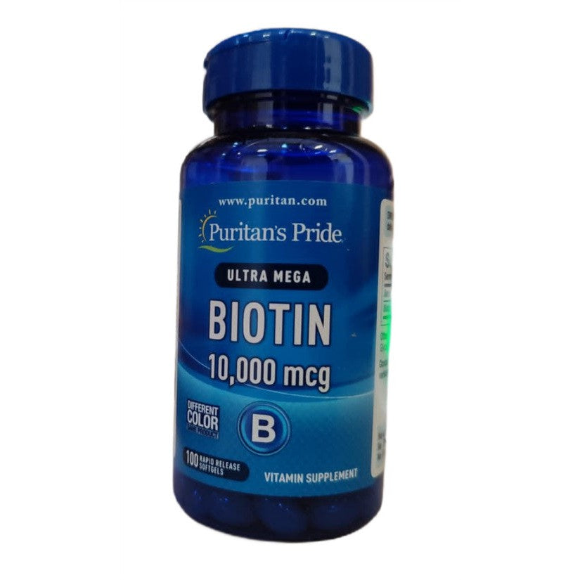 Puritan's Pride Biotin, 10000mcg - 100 softgels