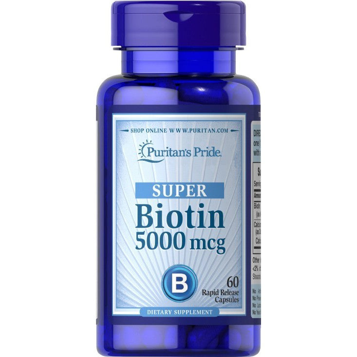 Puritan's Pride Biotin, 5000mcg - 60 caps