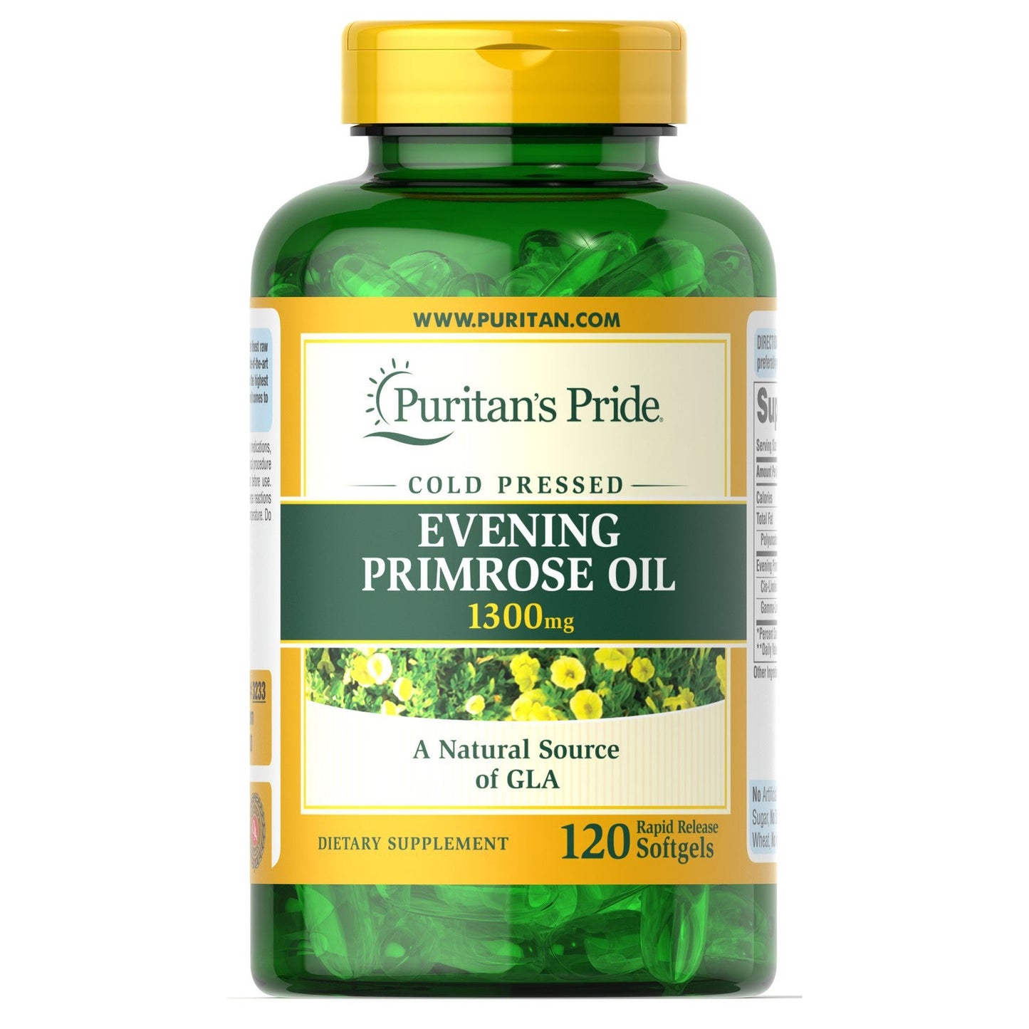 Puritan's Pride Evening Primrose Oil, 1300mg - 120 softgels