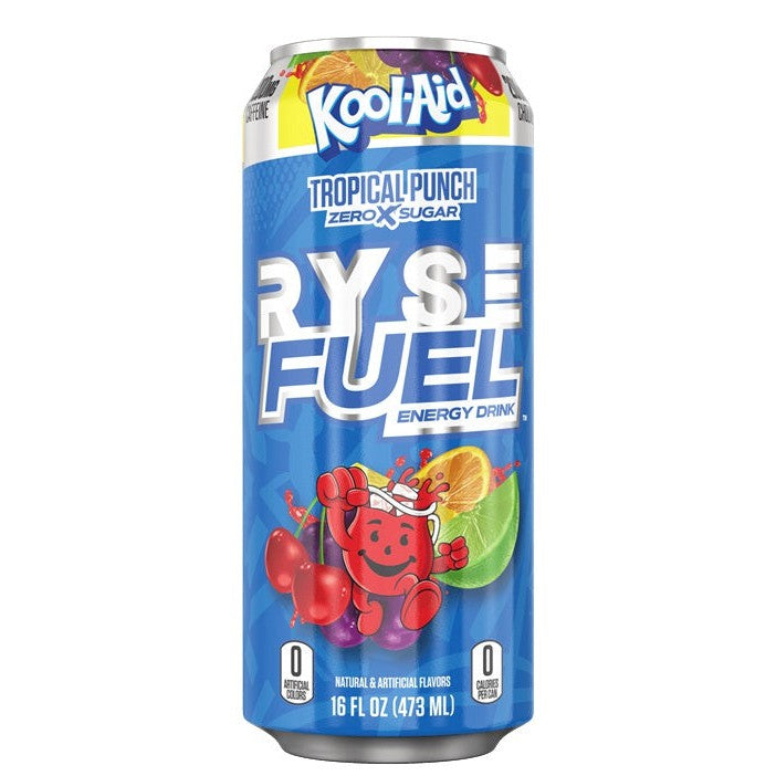 RYSE Fuel Energy Drink, Kool-Aid Tropical Punch - 12 x 473 ml.