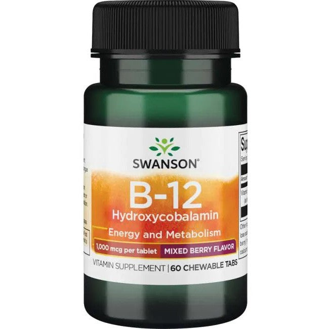 Swanson B-12 Hydroxycobalamin, 1000mcg - 60 chewable tablets