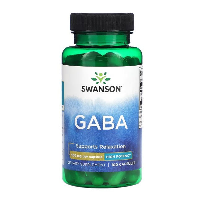 Swanson GABA, 500mg - 100 caps