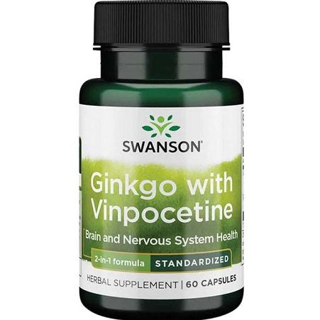 Swanson Ginkgo with Vinpocetine Standardized - 60 caps