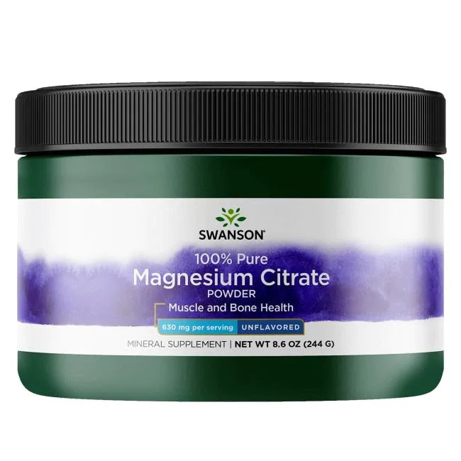 Swanson Magnesium Citrate, Powder 630mg - 244g