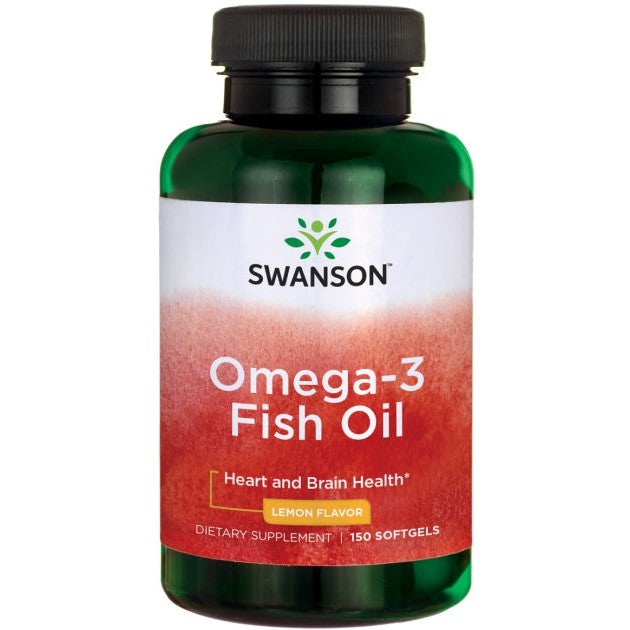 Swanson Omega-3 Fish Oil, Lemon - 150 softgels