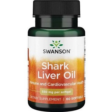Swanson Shark Liver Oil, 550mg - 60 softgels