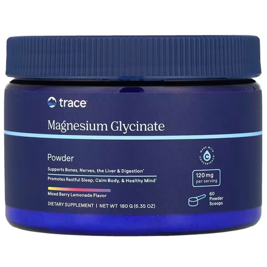 Trace Minerals Magnesium Glycinate Powder, Mixed Berry Lemonade - 180g