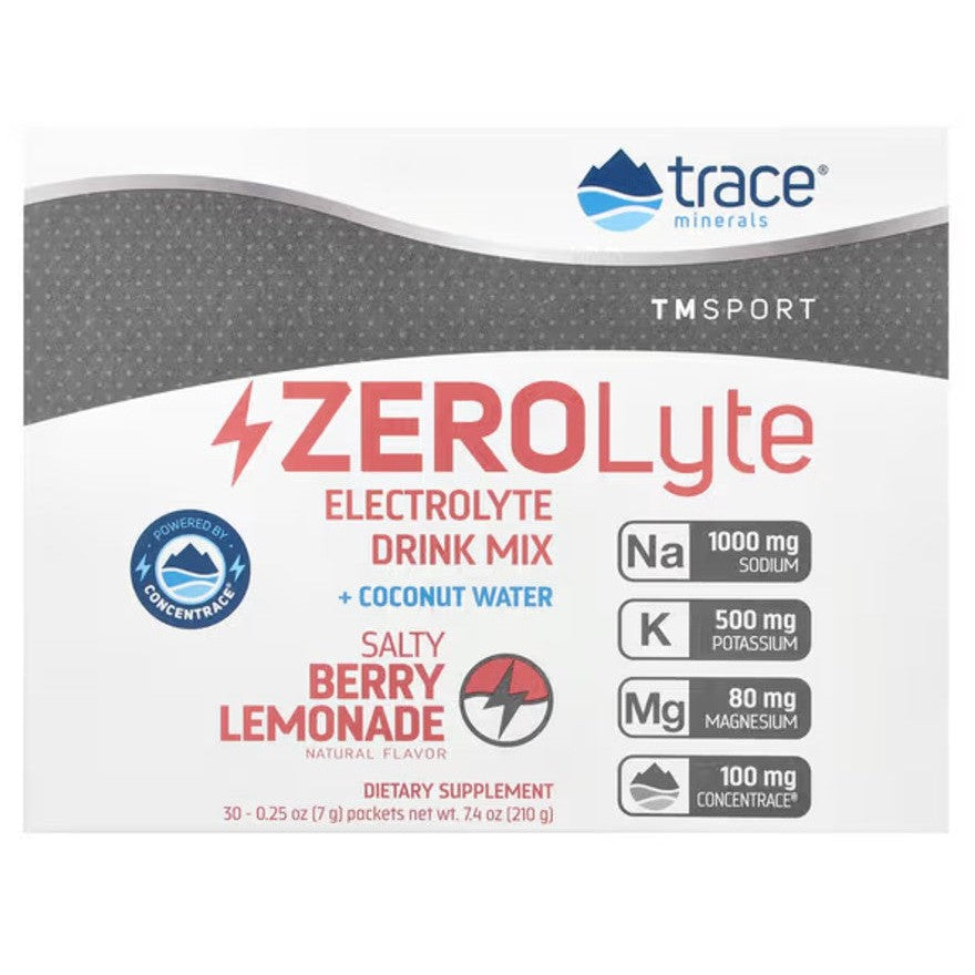 Trace Minerals ZEROLyte, Salty Berry Lemonade - 30 packets